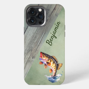 Rustikaler, großer Mund-Bass, der aus dem Wasser s iPhone 13 Pro Max Hülle