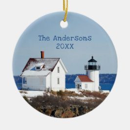 Rustikaler GroßozeanLeuchtturm Keramik Ornament