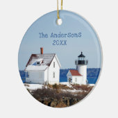 Rustikaler GroßozeanLeuchtturm Keramik Ornament (Links)