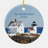 Rustikaler GroßozeanLeuchtturm Keramik Ornament (Hinten)