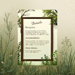 Rustikaler Grünbaum Hochzeit Begleitkarte