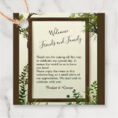 Rustikaler Grünbaum Hochzeit Geschenkanhänger (Vorderseite)