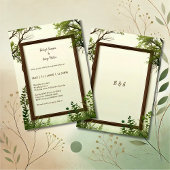 Rustikaler Grünbaum Rahmen Hochzeitseinladung