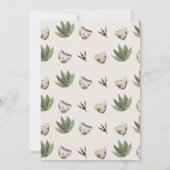 Rustikaler Grünbraun stomp über Dinosaurier Geburt Einladung (Rückseite)