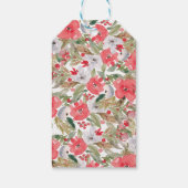 Rustikaler grüner Blumenkranz frohe Weihnachten Geschenkanhänger (Rückseite)