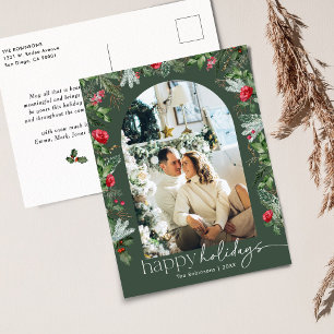 Rustikaler Grüner Botanischer Foliage Arch 1 Foto Postkarte