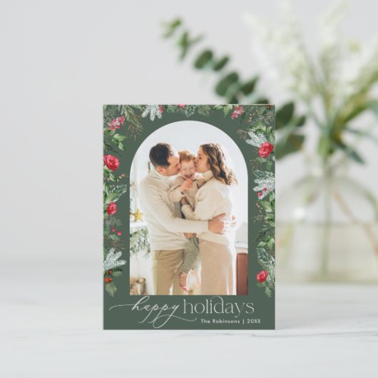 Rustikaler Grüner Botanischer Garten Moderner 1 Fo Postkarte (Stehend Vorderseite)