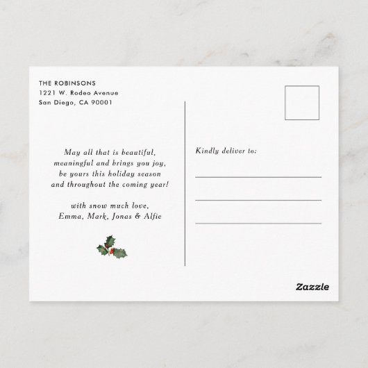 Rustikaler Grüner Botanischer Garten Moderner 1 Fo Postkarte (Rückseite)