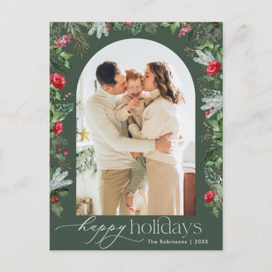 Rustikaler Grüner Botanischer Garten Moderner 1 Fo Postkarte (Vorderseite)