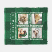 Rustikaler grüner Denim Buffalo Kariert 4 Foto Hun Fleecedecke (Vorderseite (Horizontal))