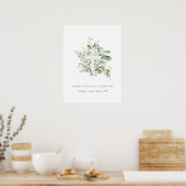 Rustikaler grüner Eukalyptus Fern Foliage Cross Ba Poster (Küche)