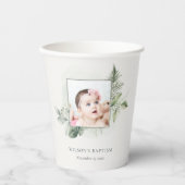 Rustikaler grüner Eukalyptus Fern Foliage Foto Tau Pappbecher (Vorderseite)