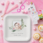 Rustikaler grüner Eukalyptus Fern Foliage Foto Tau Pappteller (Party)