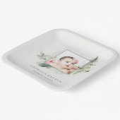 Rustikaler grüner Eukalyptus Fern Foliage Foto Tau Pappteller (Gewinkelt)