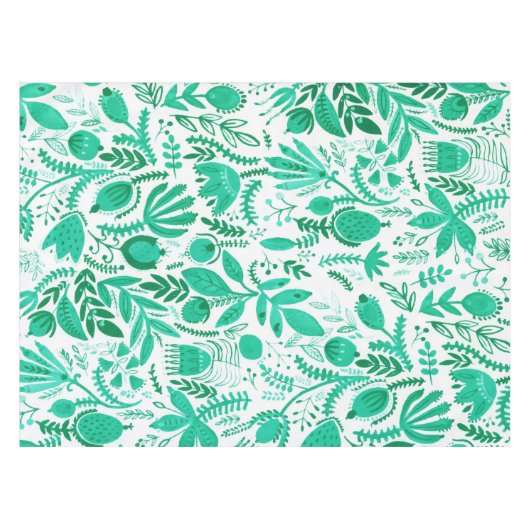 Rustikaler Grüner Frühlingsgarten Blütenfarbe Tischdecke (Vorderseite (Horizontal))