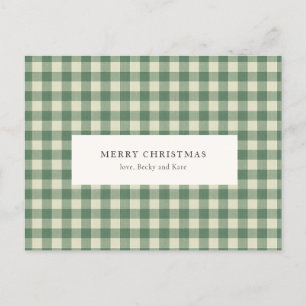Rustikaler grüner Gingham moderner Weihnachten