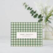 Rustikaler grüner Gingham moderner Weihnachten (Stehend Vorderseite)