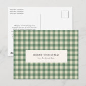 Rustikaler grüner Gingham moderner Weihnachten (Vorne/Hinten)