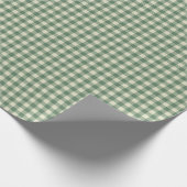 Rustikaler grüner Gingham moderner Weihnachten Geschenkpapier (Ecke)