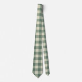 Rustikaler grüner Gingham moderner Weihnachten Krawatte (Vorderseite)