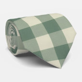 Rustikaler grüner Gingham moderner Weihnachten Krawatte (Gerollt)