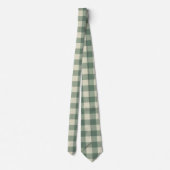 Rustikaler grüner Gingham moderner Weihnachten Krawatte (Rückseite)