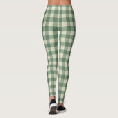 Rustikaler grüner Gingham moderner Weihnachten Leggings (Rückseite)