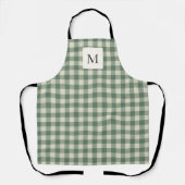 Rustikaler grüner Gingham moderner Weihnachten Schürze (Vorderseite)