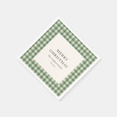 Rustikaler grüner Gingham moderner Weihnachten Serviette (Ecke)