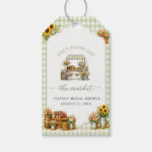 Rustikaler grüner Gingham Sie ist frisch auf dem M Geschenkanhänger (Vorderseite)