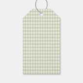 Rustikaler grüner Gingham Sie ist frisch auf dem M Geschenkanhänger (Rückseite)