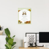 Rustikaler grüner Gingham Sie ist frisch auf dem M Poster (Heimbüro)