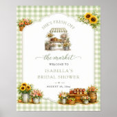 Rustikaler grüner Gingham Sie ist frisch auf dem M Poster (Vorne)