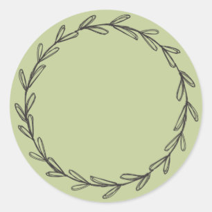 Rustikaler Grüner Jar/Gewürz schreiben auf Runder Aufkleber