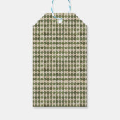 Rustikaler grüner Karierter Weihnachtsurlaub Geschenkanhänger (Rückseite)