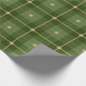 Rustikaler grüner Karo Geschenkpapier (Ecke)