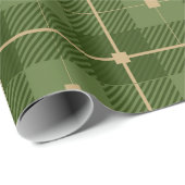Rustikaler grüner Karo Geschenkpapier (Rolleneckpunkt)