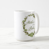Rustikaler Grüner Kraut Berries Mutter der Braut Kaffeetasse (VorderseiteRechts)