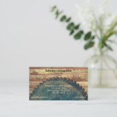 Rustikaler, grüner Kreislauf gesägter Carpentry QR Visitenkarte (Stehend Vorderseite)