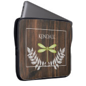 Rustikaler grüner Libelle Personalisierter Laptop- Laptopschutzhülle (Vorne Rechts)