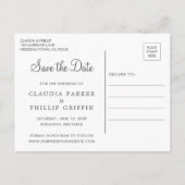 Rustikaler grüner Olivenbaumkranz Save the Date Ankündigungspostkarte (Rückseite)