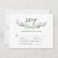 Rustikaler grüner Olivenzweig Einfache Hochzeit RS