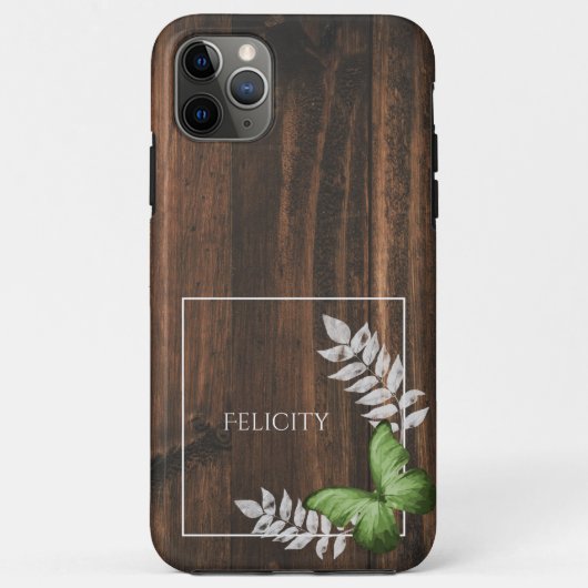 Rustikaler Grüner Schmetterling Case-Mate iPhone Hülle (Rückseite)