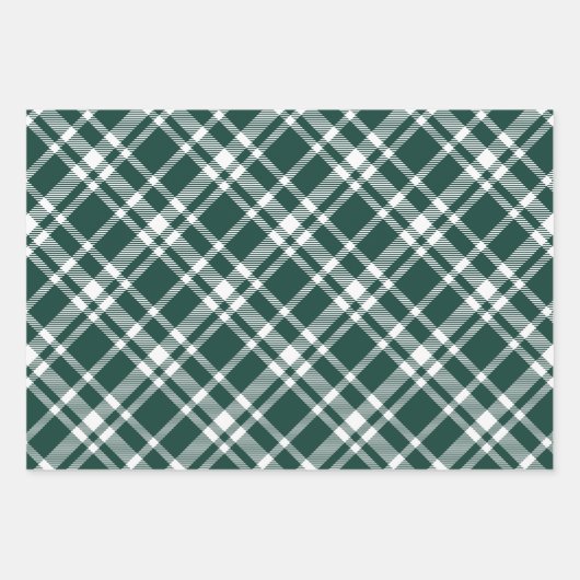 Rustikaler Grüner Tartan Kariert Frohe Weihnachtsm Geschenkpapier Set (Vorderseite)