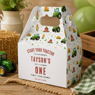 Rustikaler grüner Traktor Erstes Jahr Down Farm Th Geschenkschachtel