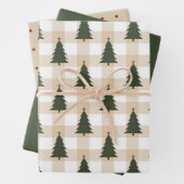 Rustikaler grüner Weihnachtsbaum Urlaub Geschenkpapier Set (Beispiel)