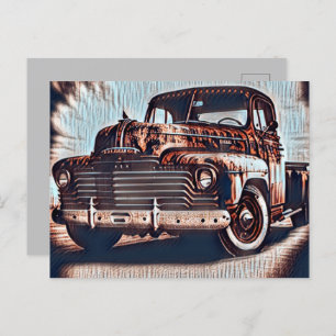 Rustikaler Grunge Truck - Eine Vintage Schönheit Postkarte