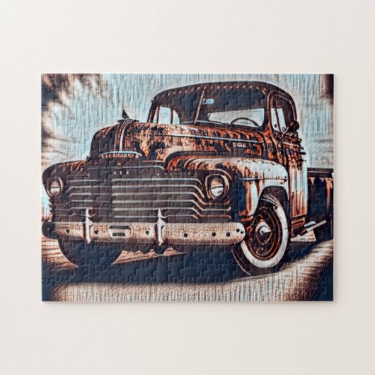Rustikaler Grunge Truck - Eine Vintage Schönheit Puzzle (Horizontal)