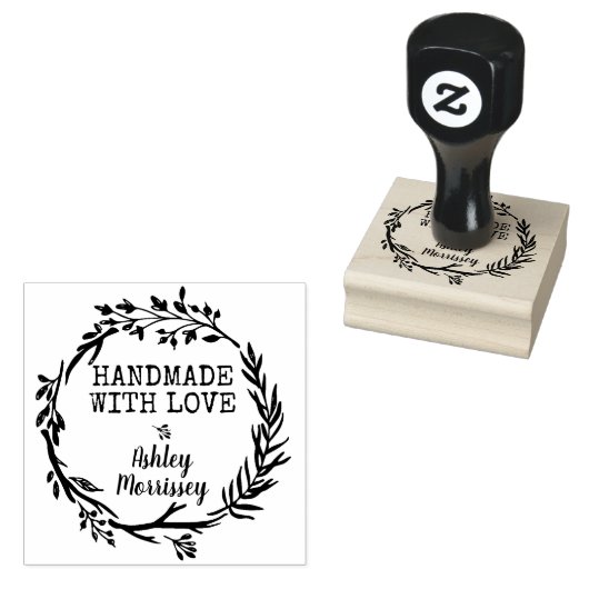 Rustikaler Grünkranz Gummistempel (Stempel)