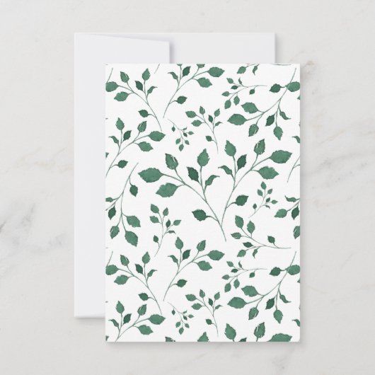 Rustikaler Grünkranz | Hochzeitsempfang Einladung (Rückseite)